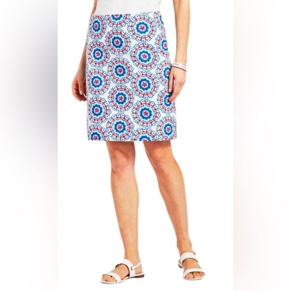 Talbots Geo Daises Stretch Canvas Skirt Size 2 - Picture 1 of 6